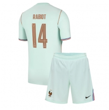 Maillot de football Réplique France Adrien Rabiot #14 Extérieur Enfant Mondial 2026 Manche Courte (+ Pantalon court)