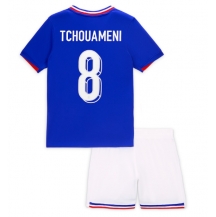 Maillot de football Réplique France Aurelien Tchouameni #8 Domicile Enfant Europe 2024 Manche Courte (+ Pantalon court)