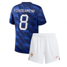 Maillot de football Réplique France Aurelien Tchouameni #8 Domicile Enfant Mondial 2026 Manche Courte (+ Pantalon court)