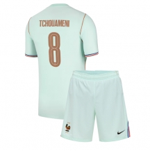 Maillot de football Réplique France Aurelien Tchouameni #8 Extérieur Enfant Mondial 2026 Manche Courte (+ Pantalon court)