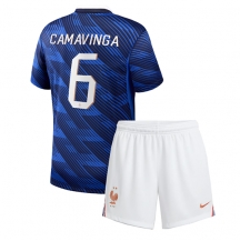 Maillot de football Réplique France Eduardo Camavinga #6 Domicile Enfant Mondial 2026 Manche Courte (+ Pantalon court)