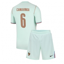 Maillot de football Réplique France Eduardo Camavinga #6 Extérieur Enfant Mondial 2026 Manche Courte (+ Pantalon court)