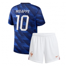 Maillot de football Réplique France Kylian Mbappe #10 Domicile Enfant Mondial 2026 Manche Courte (+ Pantalon court)