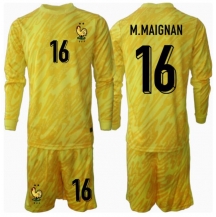 Maillot de football Réplique France Mike Maignan #16 Gardien de but Domicile Enfant Europe 2024 Manche Longue (+ Pantalon court)
