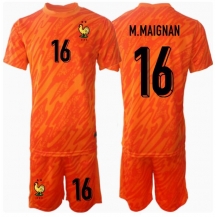 Maillot de football Réplique France Mike Maignan #16 Gardien de but Extérieur Enfant Europe 2024 Manche Courte (+ Pantalon court)