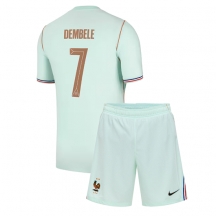 Maillot de football Réplique France Ousmane Dembele #7 Extérieur Enfant Mondial 2026 Manche Courte (+ Pantalon court)