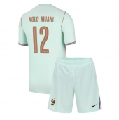 Maillot de football Réplique France Randal Kolo Muani #12 Extérieur Enfant Mondial 2026 Manche Courte (+ Pantalon court)