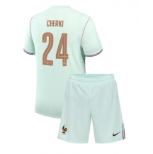 Maillot de football Réplique France Rayan Cherki #24 Extérieur Enfant Mondial 2026 Manche Courte (+ Pantalon court)