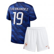 Maillot de football Réplique France Theo Hernandez #19 Domicile Enfant Mondial 2026 Manche Courte (+ Pantalon court)