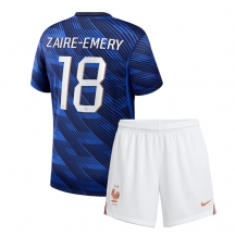Maillot de football Réplique France Warren Zaire-Emery #18 Domicile Enfant Mondial 2026 Manche Courte (+ Pantalon court)