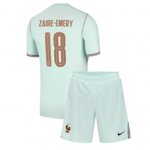 Maillot de football Réplique France Warren Zaire-Emery #18 Extérieur Enfant Mondial 2026 Manche Courte (+ Pantalon court)