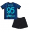 Maillot de football Réplique Inter Milan Alessandro Bastoni #95 Domicile Enfant 2025-26 Manche Courte (+ Pantalon court)