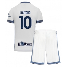 Maillot de football Réplique Inter Milan Lautaro Martinez #10 Extérieur Enfant 2024-25 Manche Courte (+ Pantalon court)