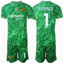 Maillot de football Réplique Inter Milan Yann Sommer #1 Gardien de but Domicile Enfant 2024-25 Manche Courte (+ Pantalon court)