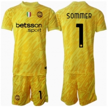Maillot de football Réplique Inter Milan Yann Sommer #1 Gardien de but Extérieur Enfant 2024-25 Manche Courte (+ Pantalon court)
