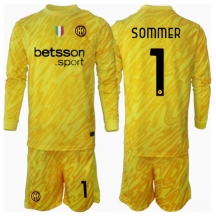 Maillot de football Réplique Inter Milan Yann Sommer #1 Gardien de but Extérieur Enfant 2024-25 Manche Longue (+ Pantalon court)