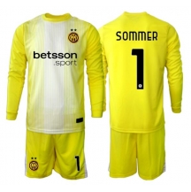 Maillot de football Réplique Inter Milan Yann Sommer #1 Gardien de but Extérieur Enfant 2025-26 Manche Longue (+ Pantalon court)