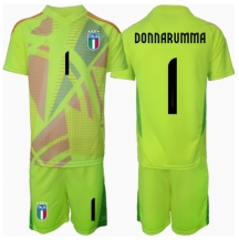 Maillot de football Réplique Italie Gianluigi Donnarumma #1 Gardien de but Domicile Enfant Europe 2024 Manche Courte (+ Pantalon court)