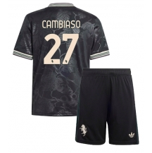 Maillot de football Réplique Juventus Andrea Cambiaso #27 Troisième Enfant 2025-26 Manche Courte (+ Pantalon court)