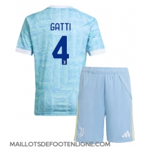 Maillot de football Réplique Juventus Federico Gatti #4 Extérieur Enfant 2025-26 Manche Courte (+ Pantalon court)