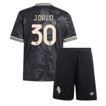 Maillot de football Réplique Juventus Jonathan David #30 Troisième Enfant 2025-26 Manche Courte (+ Pantalon court)