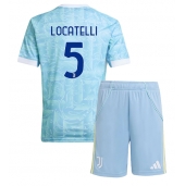 Maillot de football Réplique Juventus Manuel Locatelli #5 Extérieur Enfant 2025-26 Manche Courte (+ Pantalon court)