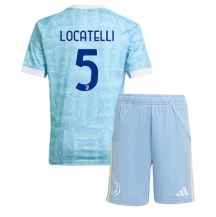 Maillot de football Réplique Juventus Manuel Locatelli #5 Extérieur Enfant 2025-26 Manche Courte (+ Pantalon court)