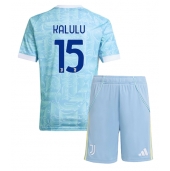 Maillot de football Réplique Juventus Pierre Kalulu #15 Extérieur Enfant 2025-26 Manche Courte (+ Pantalon court)