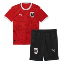 Maillot de football Réplique L'Autriche Domicile Enfant Europe 2024 Manche Courte (+ Pantalon court)