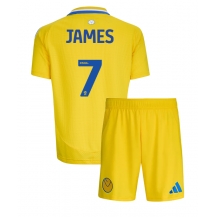 Maillot de football Réplique Leeds United Daniel James #7 Extérieur Enfant 2024-25 Manche Courte (+ Pantalon court)