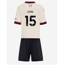 Maillot de football Réplique Liverpool Giovanni Leoni #15 Extérieur Enfant 2025-26 Manche Courte (+ Pantalon court)