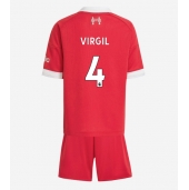 Maillot de football Réplique Liverpool Virgil van Dijk #4 Domicile Enfant 2025-26 Manche Courte (+ Pantalon court)