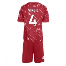 Maillot de football Réplique Liverpool Virgil van Dijk #4 Domicile Enfant 2026-27 Manche Courte (+ Pantalon court)