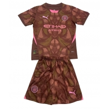 Maillot de football Réplique Manchester City Gardien de but Domicile Enfant 2024-25 Manche Courte (+ Pantalon court)