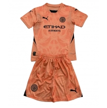 Maillot de football Réplique Manchester City Gardien de but Extérieur Enfant 2024-25 Manche Courte (+ Pantalon court)