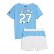 Maillot de football Réplique Manchester City Matheus Nunes #27 Domicile Enfant 2025-26 Manche Courte (+ Pantalon court)