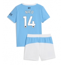 Maillot de football Réplique Manchester City Nico Gonzalez #14 Domicile Enfant 2025-26 Manche Courte (+ Pantalon court)