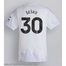 Maillot de football Réplique Manchester United Benjamin Sesko #30 Extérieur 2025-26 Manche Courte
