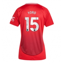 Maillot de football Réplique Manchester United Leny Yoro #15 Domicile Femme 2024-25 Manche Courte
