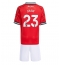 Maillot de football Réplique Manchester United Luke Shaw #23 Domicile Enfant 2025-26 Manche Courte (+ Pantalon court)
