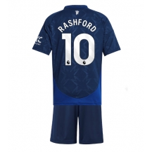 Maillot de football Réplique Manchester United Marcus Rashford #10 Extérieur Enfant 2024-25 Manche Courte (+ Pantalon court)