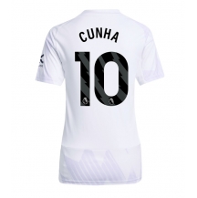 Maillot de football Réplique Manchester United Matheus Cunha #10 Extérieur Femme 2025-26 Manche Courte