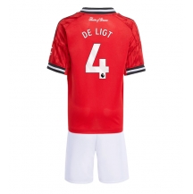 Maillot de football Réplique Manchester United Matthijs de Ligt #4 Domicile Enfant 2025-26 Manche Courte (+ Pantalon court)