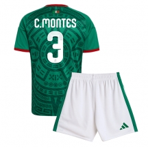 Maillot de football Réplique Mexico Cesar Montes #3 Domicile Enfant Mondial 2026 Manche Courte (+ Pantalon court)
