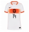 Maillot de football Réplique Netherlands Tijjani Reijnders #14 Extérieur Femme Mondial 2026 Manche Courte
