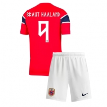 Maillot de football Réplique Norway Erling Haaland #9 Domicile Enfant Mondial 2026 Manche Courte (+ Pantalon court)