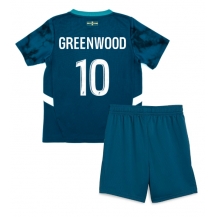 Maillot de football Réplique Olympique de Marseille Mason Greenwood #10 Extérieur Enfant 2024-25 Manche Courte (+ Pantalon court)
