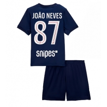 Maillot de football Réplique Paris Saint-Germain Joao Neves #87 Domicile Enfant 2025-26 Manche Courte (+ Pantalon court)