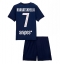 Maillot de football Réplique Paris Saint-Germain Khvicha Kvaratskhelia #7 Domicile Enfant 2025-26 Manche Courte (+ Pantalon court)