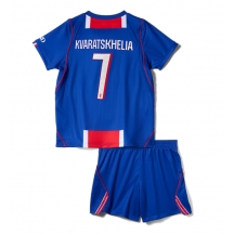 Maillot de football Réplique Paris Saint-Germain Khvicha Kvaratskhelia #7 Domicile Enfant 2026-27 Manche Courte (+ Pantalon court)